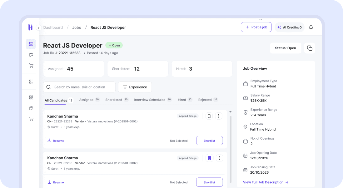 Clear vendor accountability
