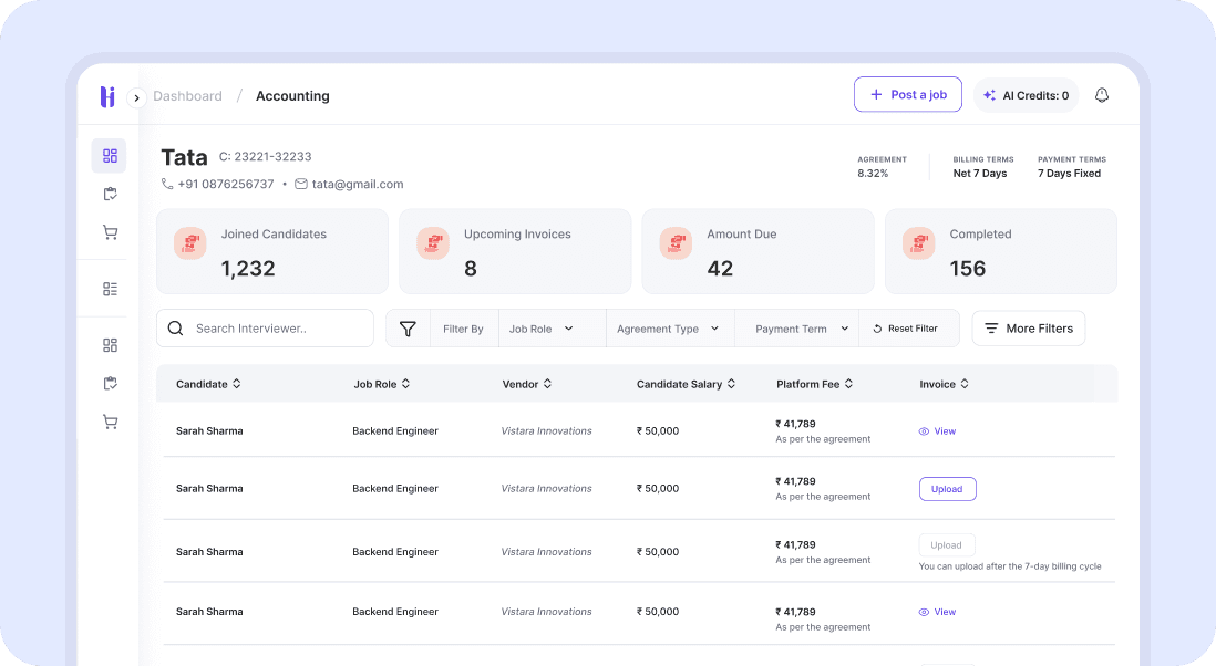Clean audit trail for billing & compliance